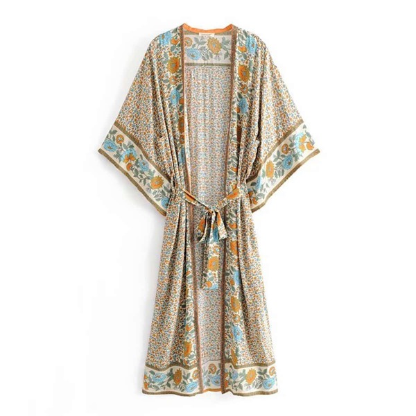 

Ditsy Floral Belted Kimono