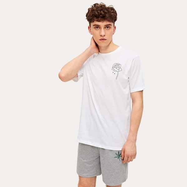 

Men Rose Print Tee