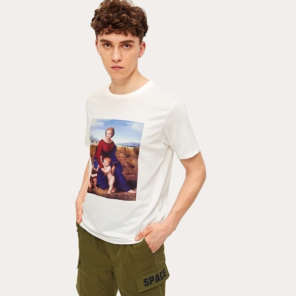 

Men Graphic Print Tunic Tee