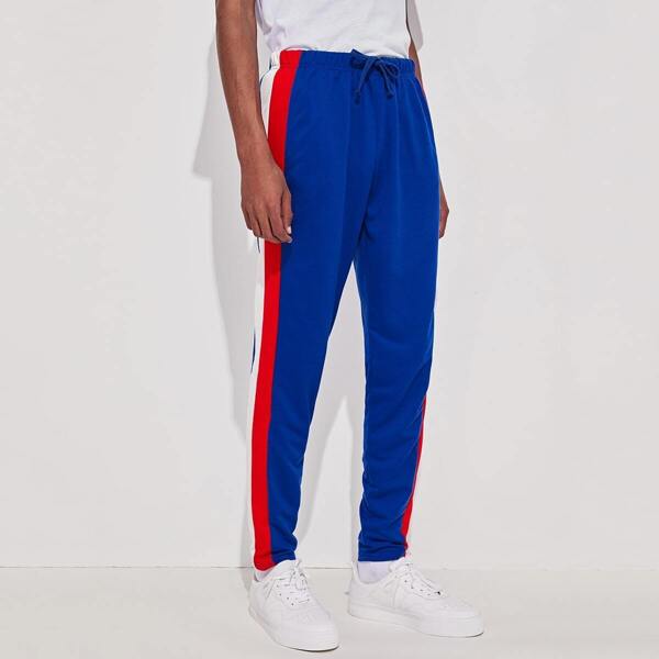 

Men Side Stripe Drawstring Waist Sweatpants