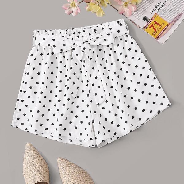 

Polka Dot Belted Shorts