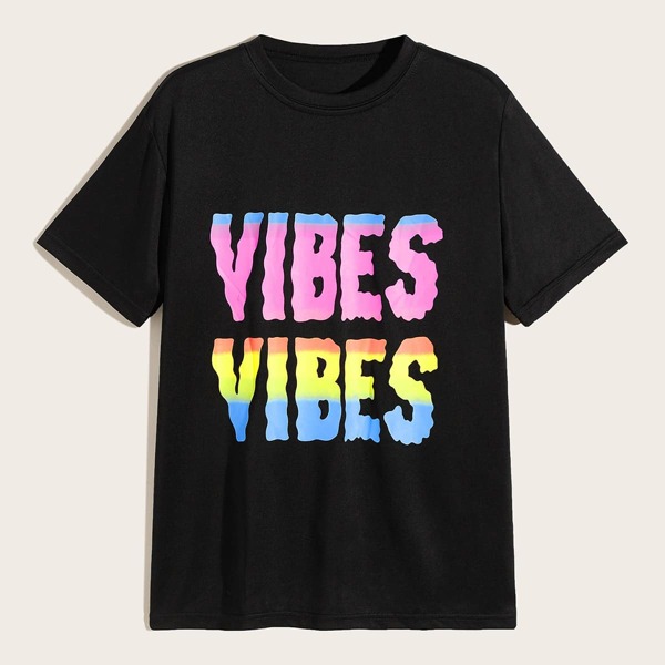 

Men Letter Print Tee