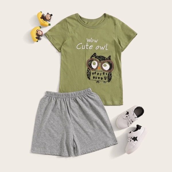 

Toddler Boys Owl & Letter Graphic Pajama Set, Multicolor