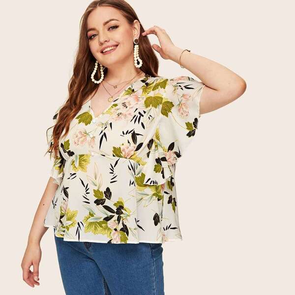 

Plus Floral Print Blouse