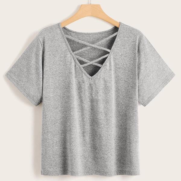 

Plus Criss Cross Tee, Grey