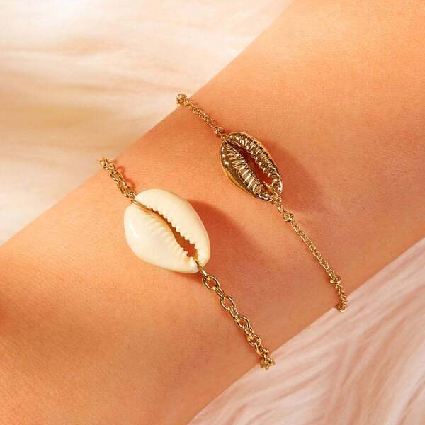 

Shell Decor Chain Bracelet 2pcs
