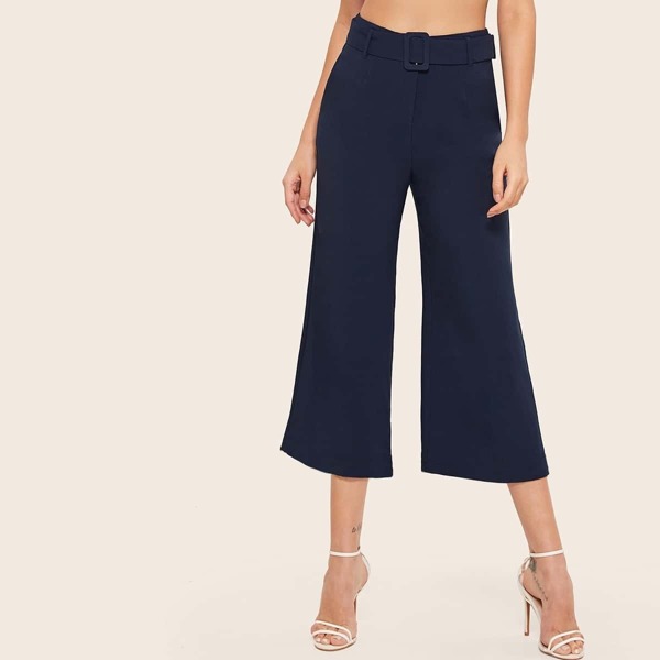 

Square Belted Wide Leg Culotte Pants