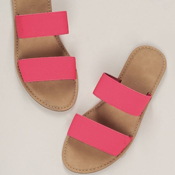 

Twin Elastic Neon Bands Slip On Flat Sandals