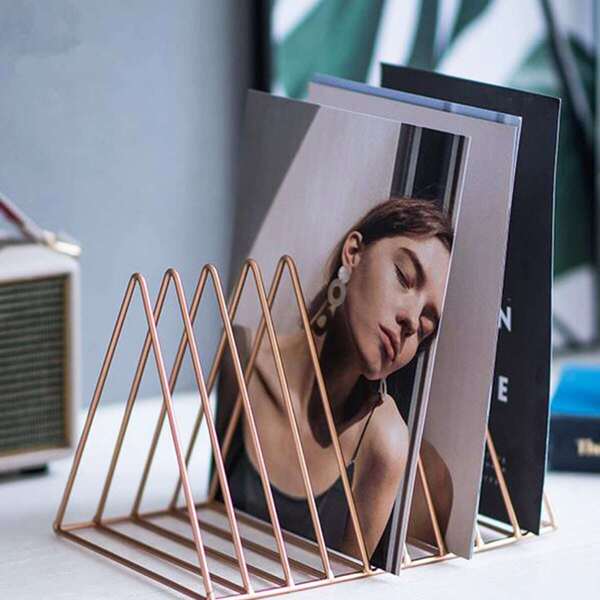 

Triangle Shaped Metal Storage Rack 1pc, Rose gold