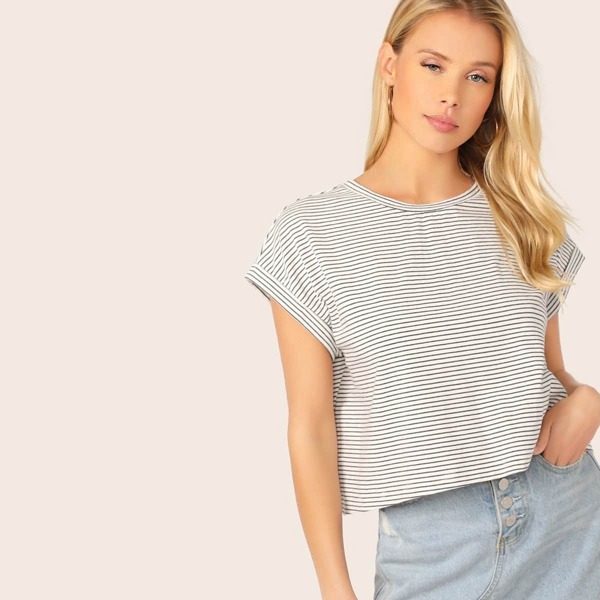 

Short Sleeve Striped Top