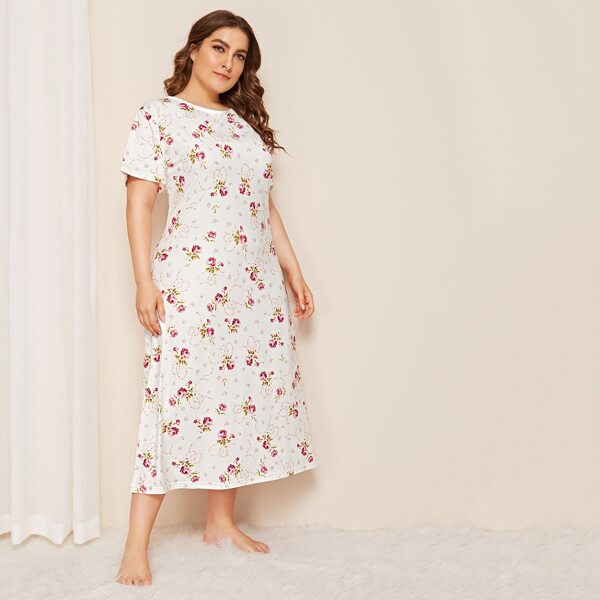 

Plus Flower Print Night Dress