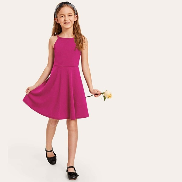 

Girls Neon Pink Fit & Flare Cami Dress