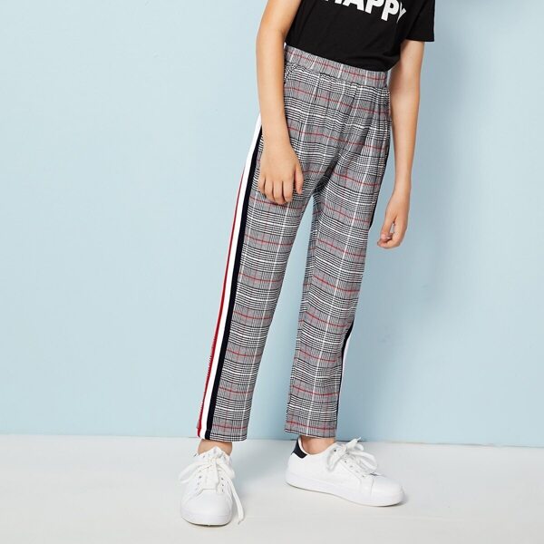 

Boys Contrast Striped Tape Side Glen Pants