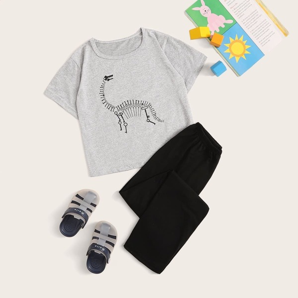 

Boys Dinosaur Print Pajama Set