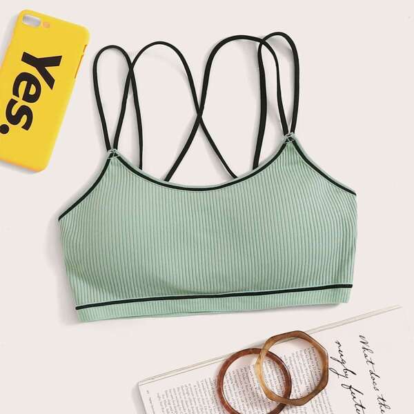 

Ribbed Criss Cross Back Bralette