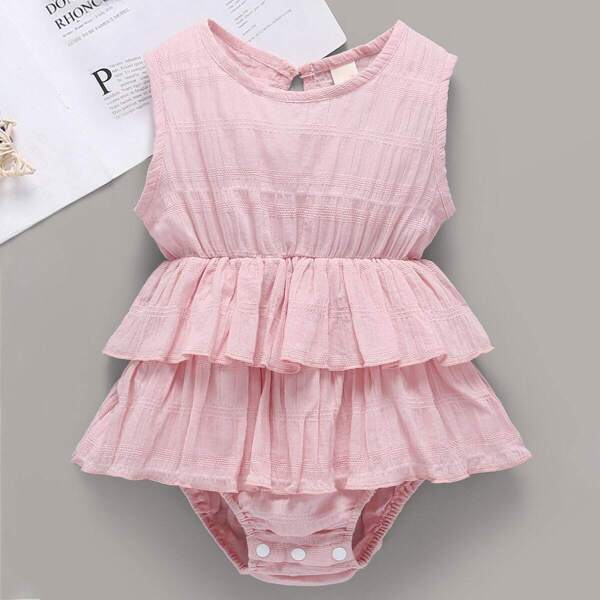 

Baby Girl Tiered Layer Ruffle Romper