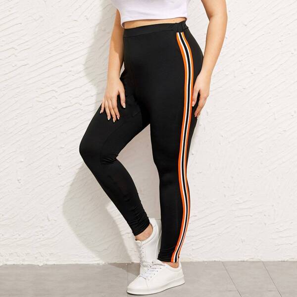 

Plus Tuxedo Stripe Side Leggings