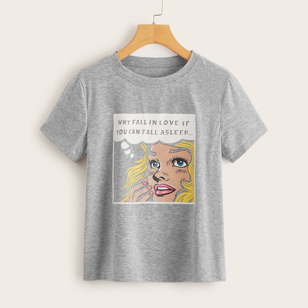 

Figure & Letter Print Tee