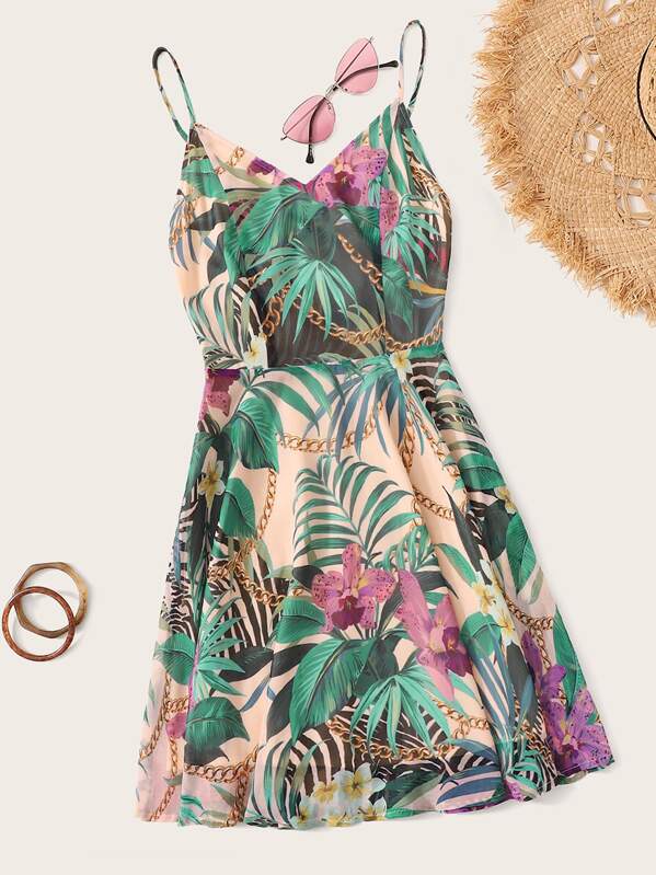 

Mixed Print Cami Dress, Multicolor