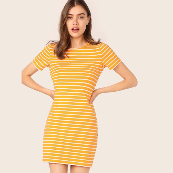 

Short Sleeve Striped Dress