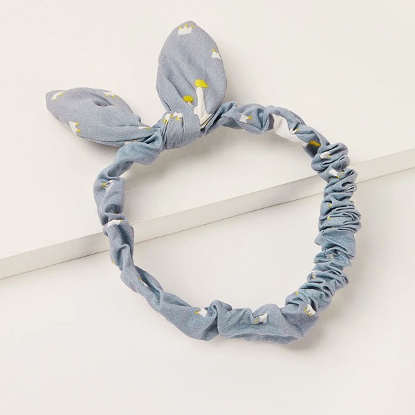 

Girls Crown Pattern Bow Knot Headband, Blue