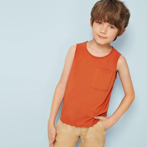 

Boys Pocket Patched Tank Top