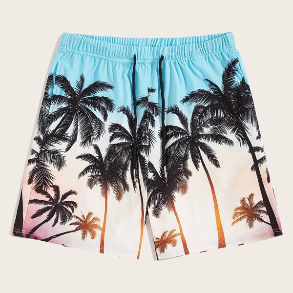 

Men Coconut Print Sweat Shorts, Multicolor