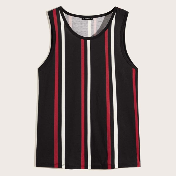 Men Striped Tank Tee