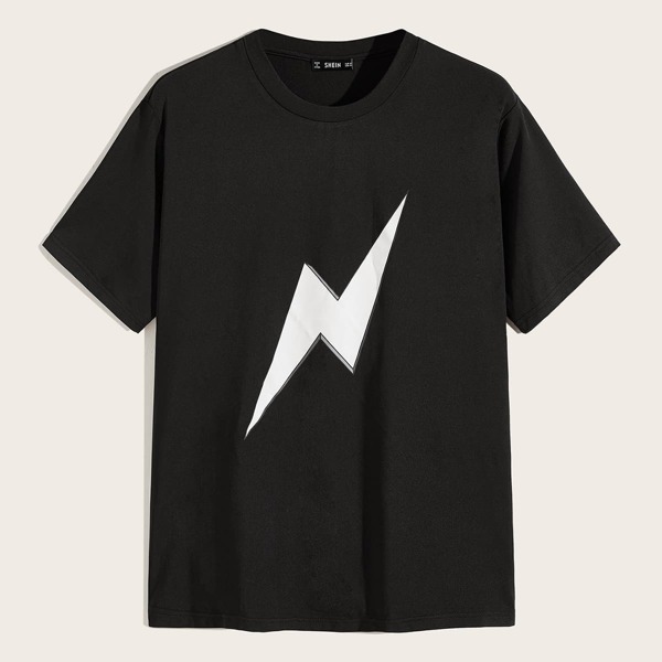 

Men Lightning Print Tee