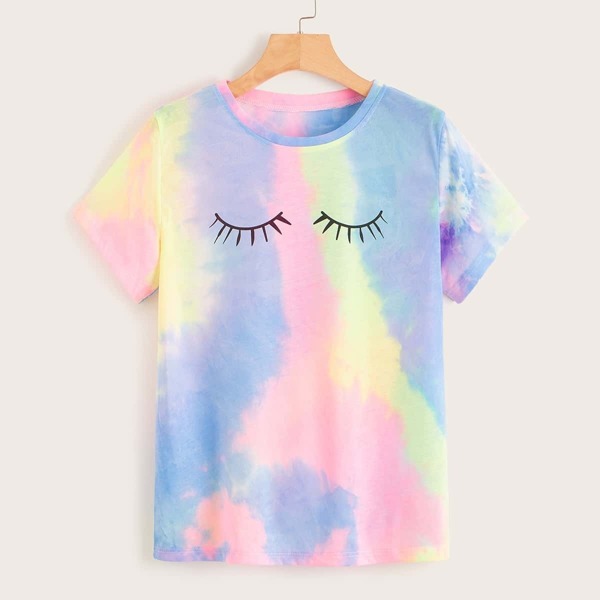 

Tie Dye Eyelash Print Tee