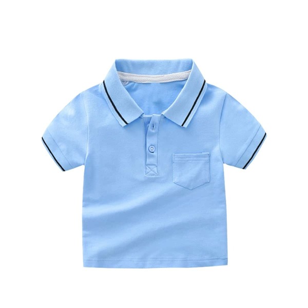 

Toddler Boys Contrast Binding Polo Shirt, Blue