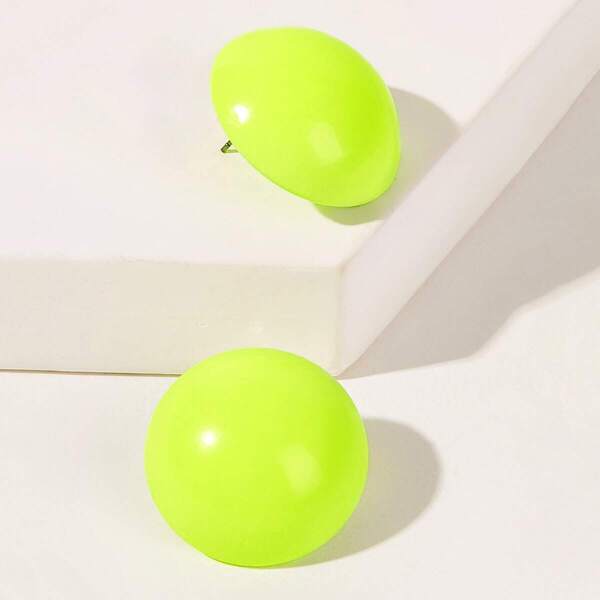 

Round Neon Yellow Stud Earrings 1pair