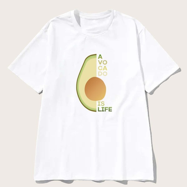 

Men Avocado & Letter Print Tee