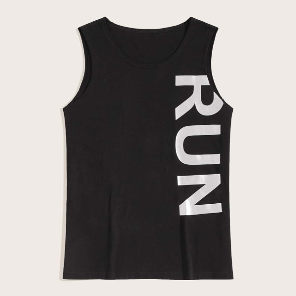 

Men Letter Print Tank Top