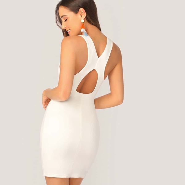

Cutout Back Tank Bodycon Dress