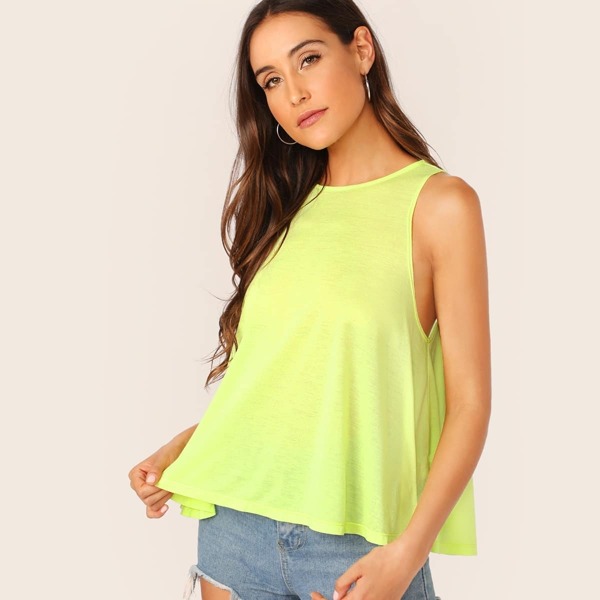 

Neon Yellow Swing Hem Tank Top