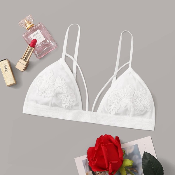 

Floral Embroidered Harness Bralette