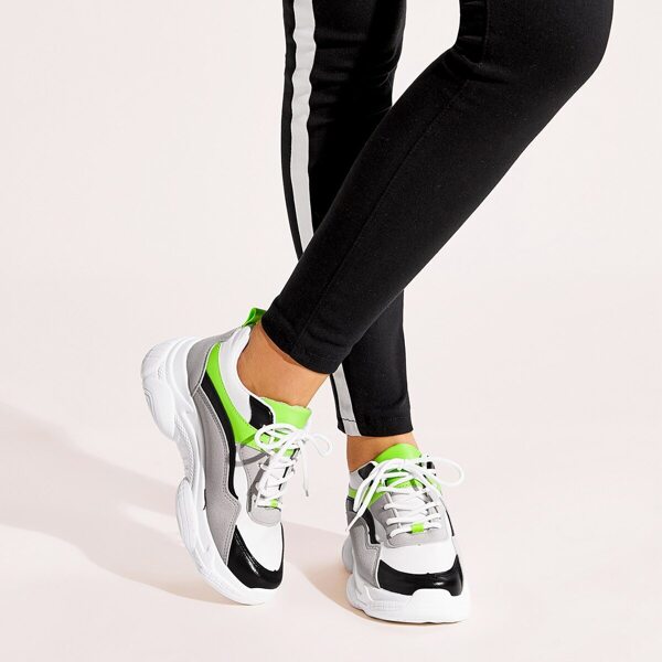

Lace-up Front Chunky Sole Trainers, Multicolor