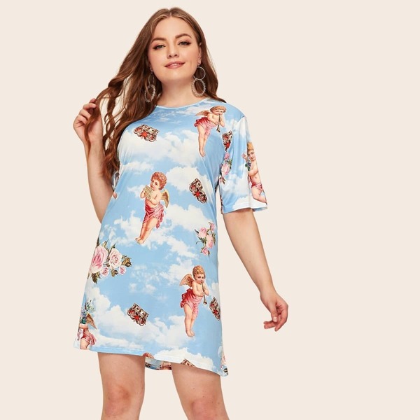 

Plus Figure Graphic Dress