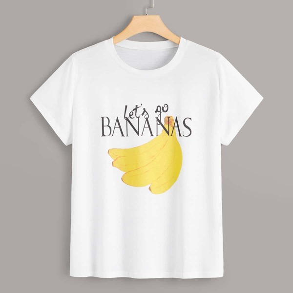 

Plus Letter And Banana Print Tee