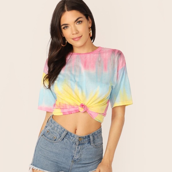 

Short Sleeve Tie Dye Top