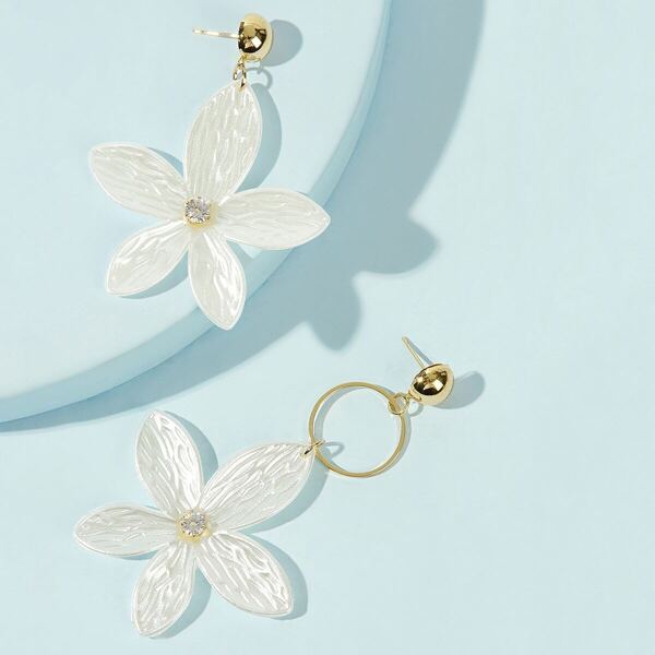 

Flower Drop Mismatched Earrings 2pcs