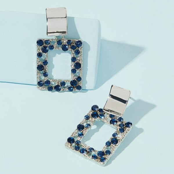 

Textured Open Square Drop Earrings 1pair