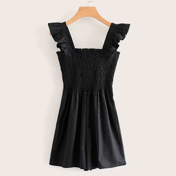

Ruffle Trim Shirred Romper