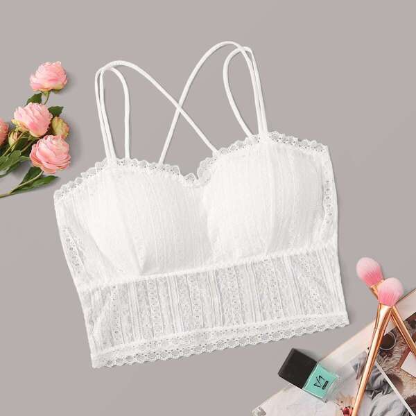 

Lace Trim Criss Cross Bralette