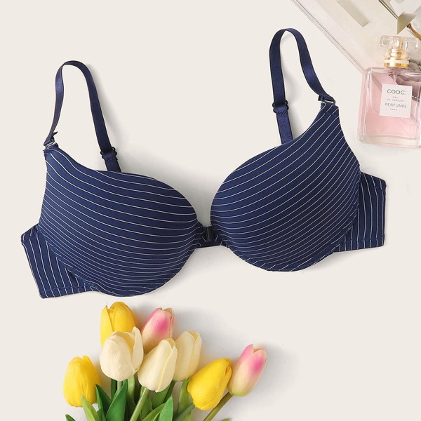 

Adjustable Strap Striped Bra