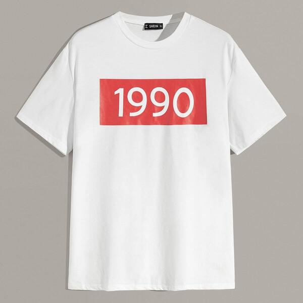

Men Contrast Panel Number Print Tee