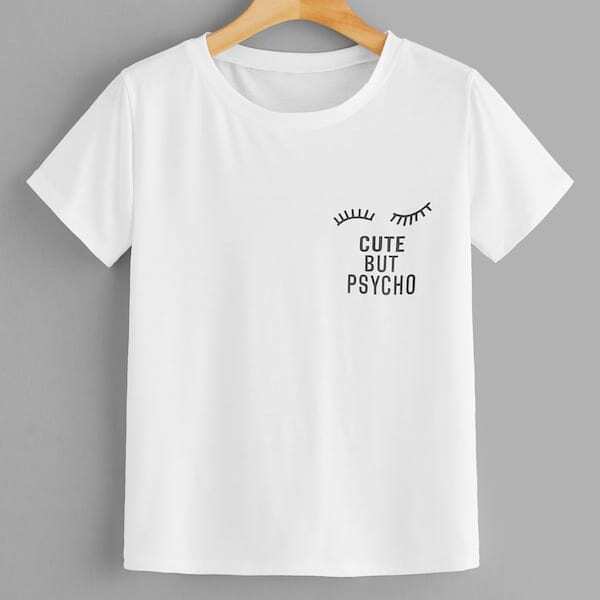 

Plus Letter And Eyelash Print Tee