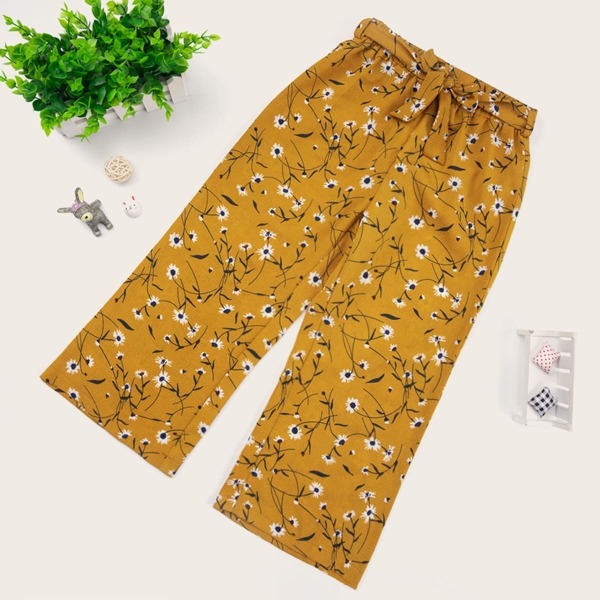 

Toddler Girls Ditsy Floral Belted Pants