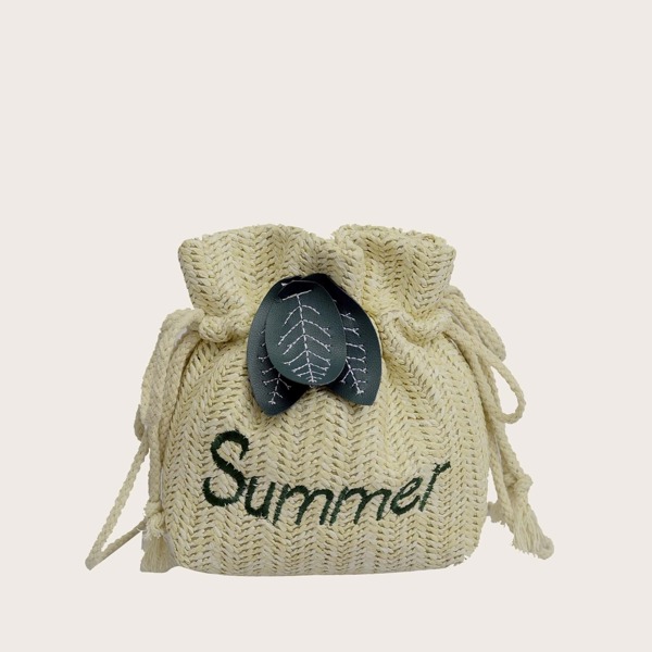 

Leaf Decor Woven Crossbody Bag